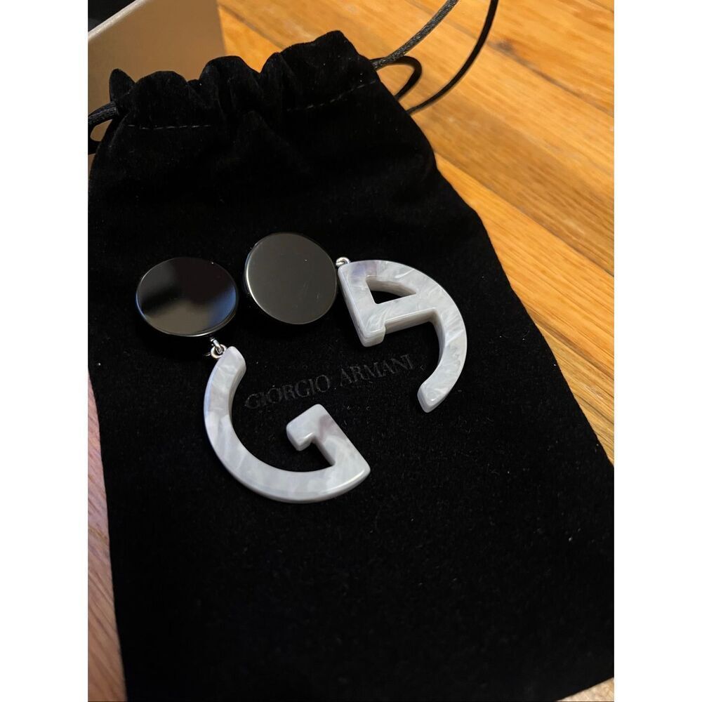 Giorgio Armani Resin Clip-On Earrings w/ GA Logo – Made in Italy